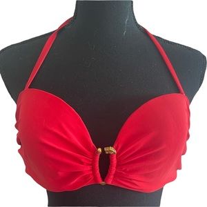 Natori Red Mayon Dragon Bandeau Bikini top in size 32DD